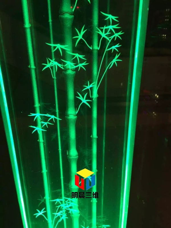激光內雕玻璃隔斷:空間里的夢幻詩篇